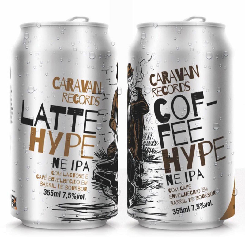 Latte Hype e Coffee Hype, dois lançamentos da Caravan que possuem café envelhecido em barril de bourbon na composição. Foto: Divulgação.